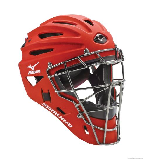 casco de receptor de béisbol samurai g4 unisexo 4H0PZ1051 accesorios rojo(1010) Mizuno Argentina
