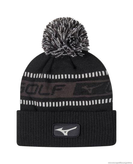 Gorro de invierno con pompones de punto. unisexo 4H0PZ450 accesorios negro-carbón(9092) Mizuno Argentina