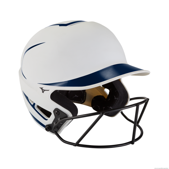 casco de bateo de softbol de lanzamiento rápido f6 juventud 4H0PZ1778 accesorios blanco-azul marino(0051) Mizuno Argentina