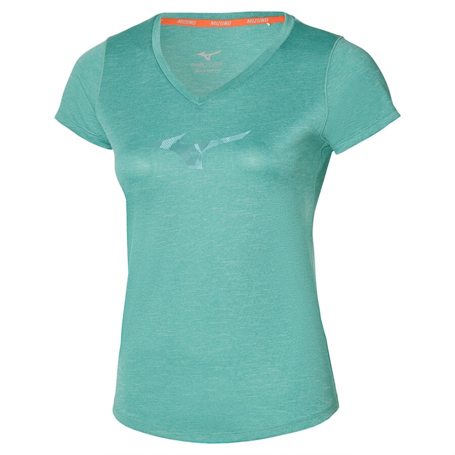 Camiseta Mizuno Core Rb Graphic Turquesa Empolvado