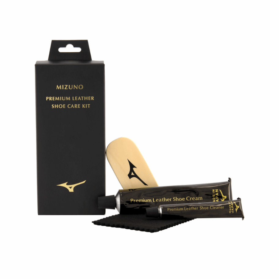 Kit De Cuidado De Zapatos De Cuero Mizuno Premium Negro
