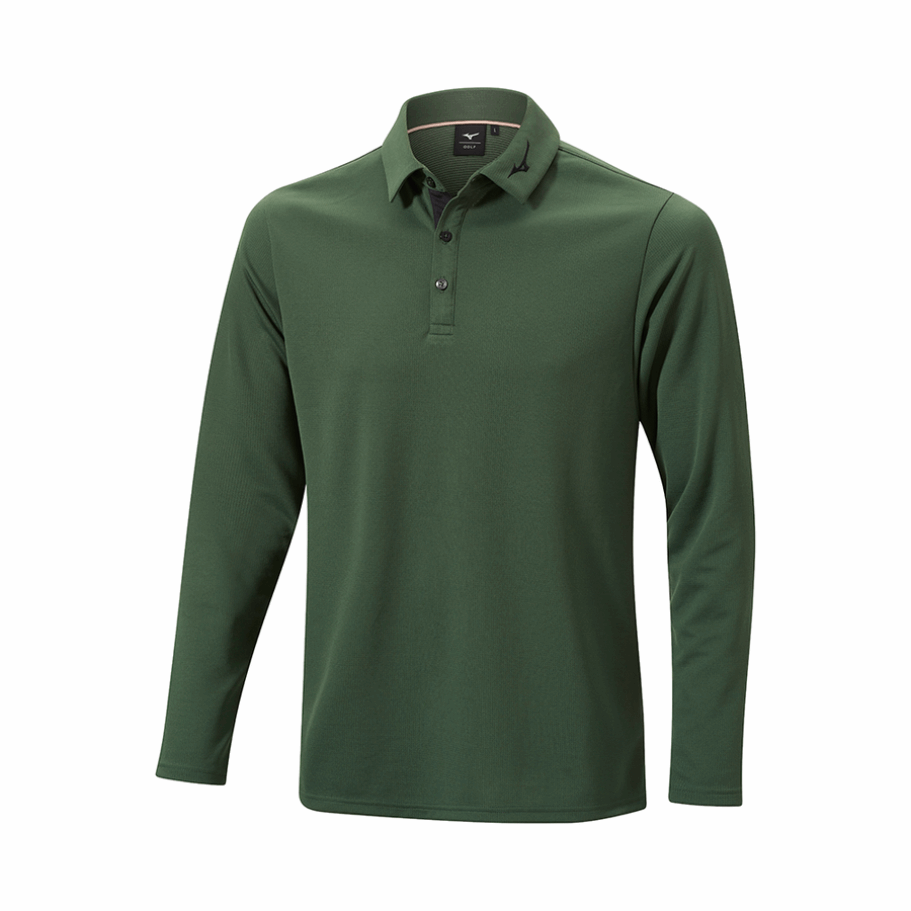 Aliento Termo Invierno Manga Larga Polo Mizuno Verde