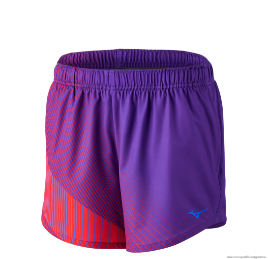 Pantalón corto de running imprimible de 5" con forro mujer 4H0PZ260 vestir azul profundo (pr41) Mizuno Sports
