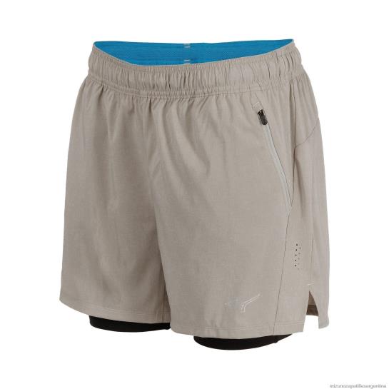 pantalón corto de running 2 en 1 alpha eco de 5" mujer 4H0PZ306 vestir vintagecaqui(8c8c) Mizuno Sports