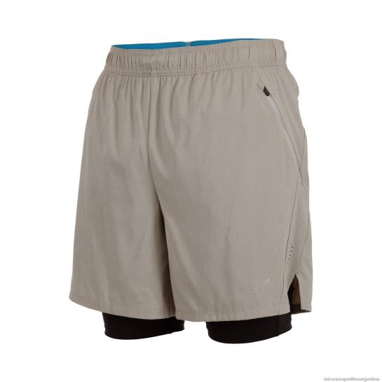 pantalón corto de running 2 en 1 alpha eco de 7" hombres 4H0PZ312 vestir vintagecaqui(8c8c) Mizuno Sports