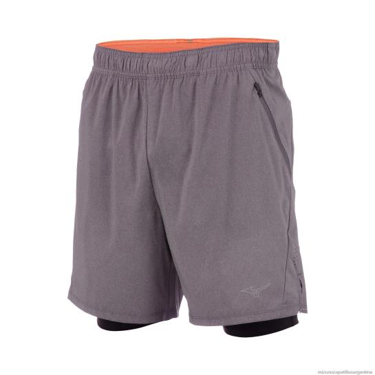 pantalón corto de running 2 en 1 alpha eco de 7" hombres 4H0PZ313 vestir imán-negro(9e90) Mizuno Sports