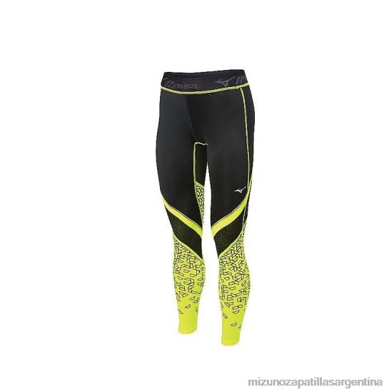 mallas deportivas con estampado de impulsos mujer 4H0PZ322 vestir amarillo negro Mizuno Sports
