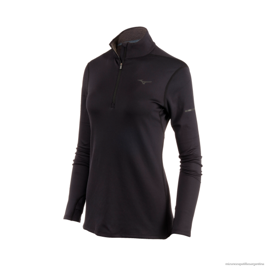 Breath Thermo Running media cremallera. mujer 4H0PZ288 vestir negro(9090) Mizuno Sports