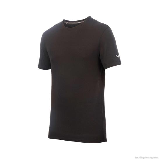 camiseta para correr de manga corta infinita hombres 4H0PZ211 vestir negro(9090) Mizuno Sports
