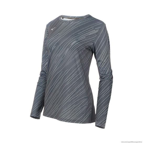 manga larga para correr imprimible mujer 4H0PZ249 vestir imán de corteza (pr51) Mizuno Sports