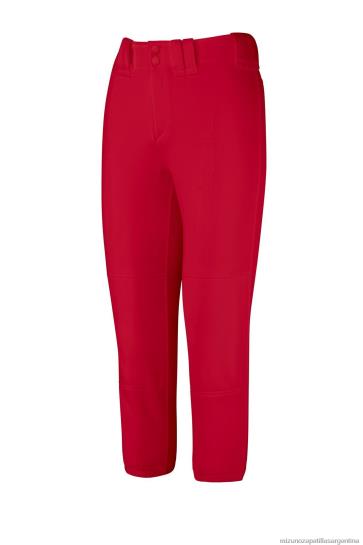 pantalón de softbol con cinturón mujer 4H0PZ1907 vestir rojo(1010) Mizuno Sports