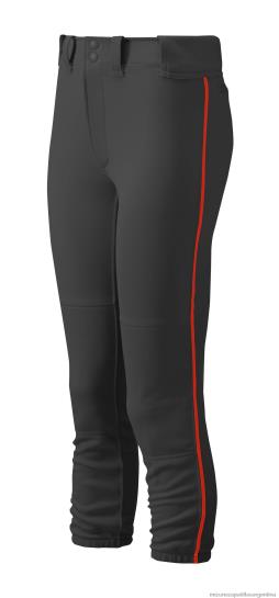 pantalón de softbol con ribetes y cinturón mujer 4H0PZ1890 vestir negro-rojo(9010) Mizuno Sports