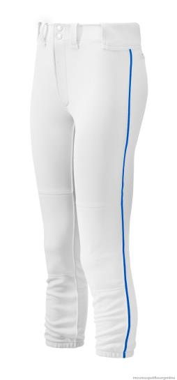 pantalón de softbol con ribetes y cinturón mujer 4H0PZ1893 vestir blanco-real(0052) Mizuno Sports