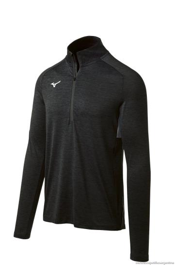 alfa 1/2 cremallera hombres 4H0PZ1325 vestir negro(9090) Mizuno Sports
