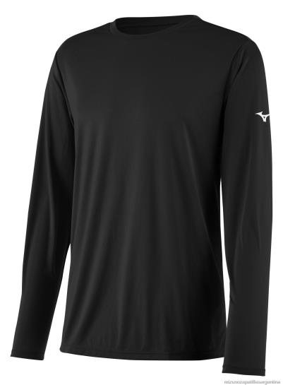 camiseta de manga larga hombres 4H0PZ1426 vestir negro(9090) Mizuno Sports