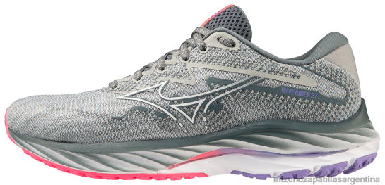 zapatilla para correr waverider 27 d mujer 4H0PZ24 zapatos azul perla-blanco(5f00) Mizuno Zapatillas