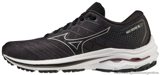 zapatillas para correr wave inspire 18 d mujer 4H0PZ132 zapatos negro-plata(9073) Mizuno Zapatillas