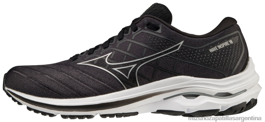 zapatillas para correr wave inspire 18 hombres 4H0PZ139 zapatos negro-plata(9073) Mizuno Zapatillas