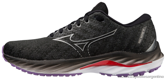 zapatillas para correr wave inspire 19 d mujer 4H0PZ60 zapatos negro-plata(9073) Mizuno Zapatillas