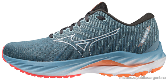 zapatillas para correr wave inspire 19 hombres 4H0PZ42 zapatos deslumbrante azul-blanco (5b00) Mizuno Zapatillas