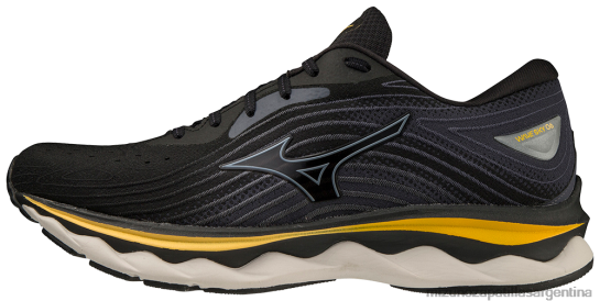 zapatillas para correr wave sky 6 2e hombres 4H0PZ78 zapatos vientos alisios negros (909t) Mizuno Zapatillas