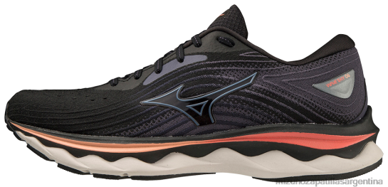 zapato para correr wave sky 6 d mujer 4H0PZ86 zapatos negro-mercurio(90qs) Mizuno Zapatillas