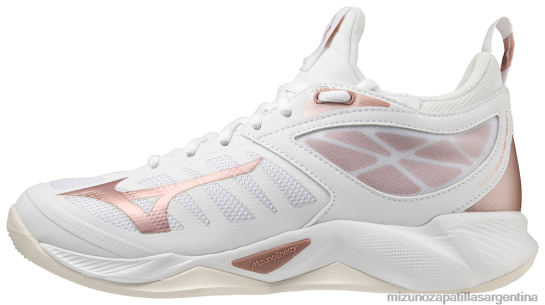 zapato de voleibol wave dimension mujer 4H0PZ2194 zapatos oro rosa blanco (007e) Mizuno Zapatillas